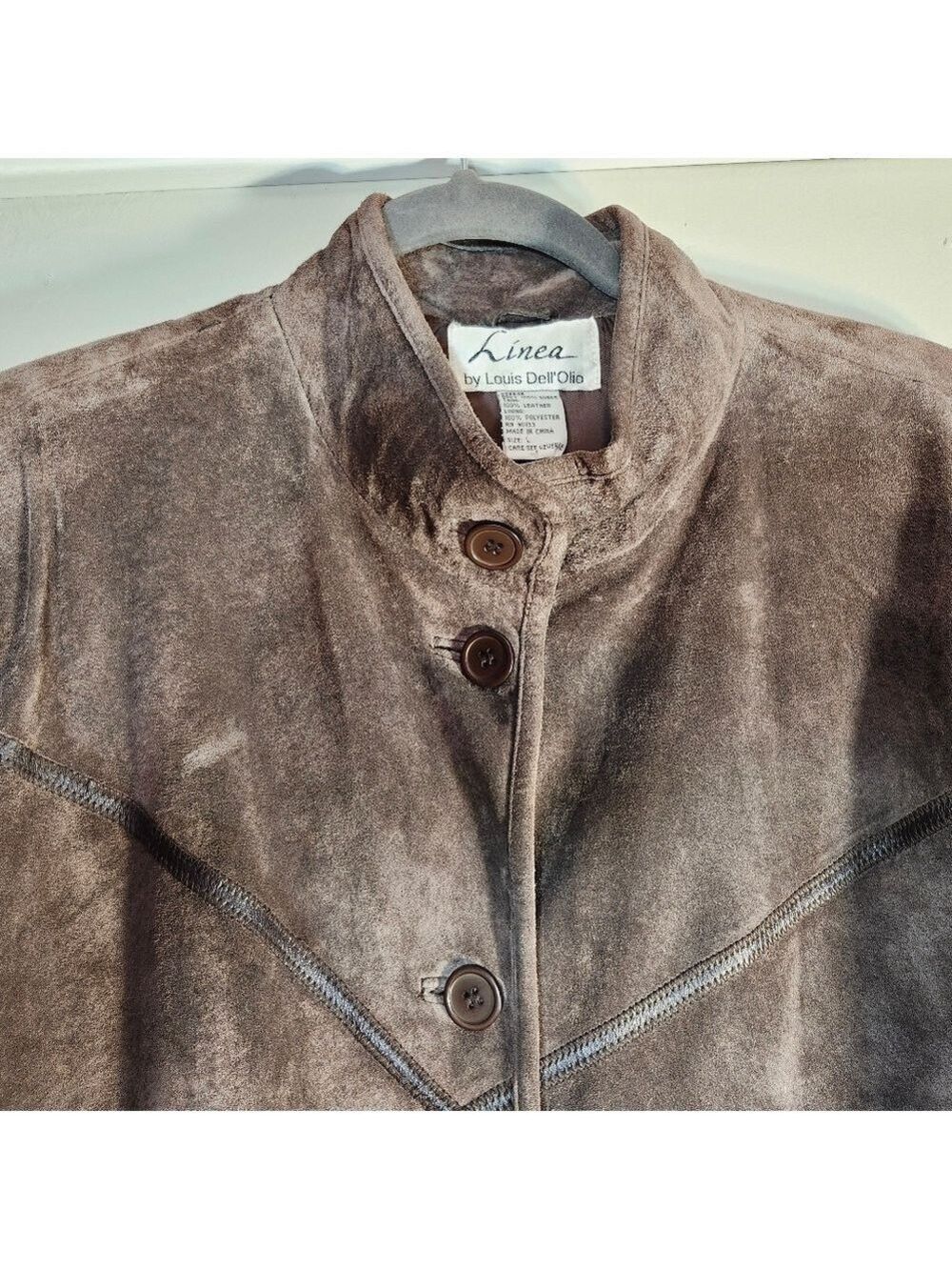 Linea by Louis Dell O'lio Women's Brown Suede & Leather Jacket Sz L - Picture 3 of 7